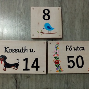 Házszám, házszámtábla, utcatábla- kismadár szívecskével , házszám . - otthon & életmód - ház & kert - házszám - Meska.hu