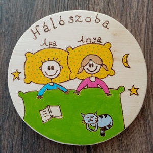 Hálószoba ajtójelölő tábla, ajtó jelölő tábla, ajtótábla, névtábla, felirat. - otthon & életmód - dekoráció - ajtó- és ablak dekoráció - ajtótábla - Meska.hu