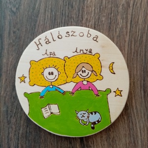 Hálószoba ajtójelölő tábla, ajtó jelölő tábla, ajtótábla, névtábla, felirat. - otthon & életmód - dekoráció - ajtó- és ablak dekoráció - ajtótábla - Meska.hu
