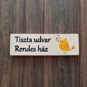 Házszám, házszámtábla,tiszta udvar rendes ház, utcatábla- Énekesmadár , házszám . - otthon & lakás - ház & kert - házszám - Meska.hu