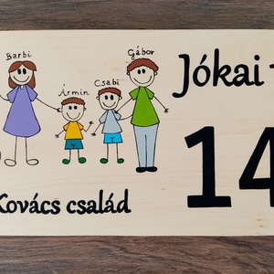 Házszám, házszámtábla, utcatábla- családos , házszám . - otthon & életmód - ház & kert - házszám - Meska.hu