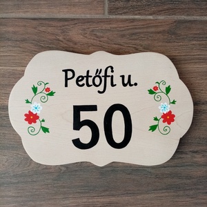 Házszám, házszámtábla, utcatábla- magyar színekben , házszám ., Otthon & Életmód, Ház & Kert, Házszám, Festészet, Festett tárgyak, MESKA