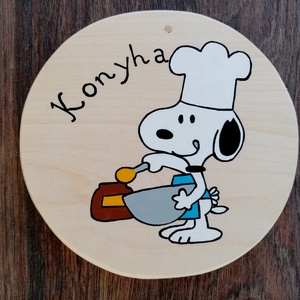 Ajtójelölő tábla, ajtó jelölő tábla, ajtódísz, kopogtató, névtábla, felirat. - Snoopy konyha - otthon & életmód - dekoráció - ajtó- és ablak dekoráció - ajtótábla - Meska.hu