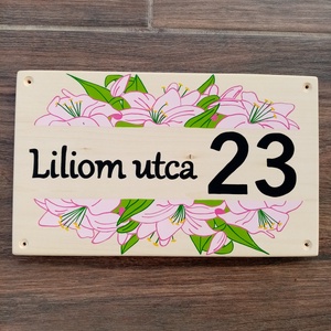 Házszám, házszámtábla, utcatábla- Liliom, házszám . - Meska.hu