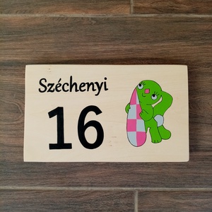 Házszám, házszámtábla, utcatábla- Kockás fülű nyúl , házszám . - otthon & életmód - ház & kert - házszám - Meska.hu