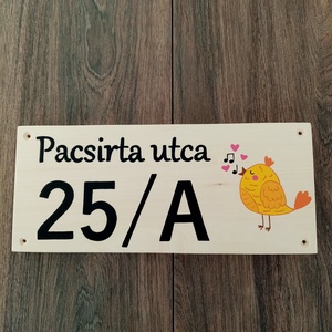 Házszám, házszámtábla, utcatábla- Énekes madár, házszám ., Otthon & Életmód, Ház & Kert, Házszám, Festészet, Festett tárgyak, MESKA