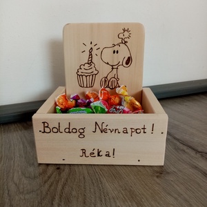 Boldog névnapot! - cukorkatartó box - otthon & életmód - dekoráció - asztal és polc dekoráció - díszdoboz - Meska.hu