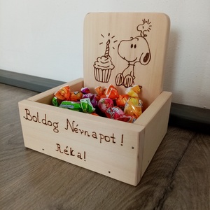 Boldog névnapot! - cukorkatartó box - otthon & életmód - dekoráció - asztal és polc dekoráció - díszdoboz - Meska.hu