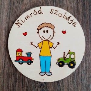 Ajtójelölő tábla, ajtó jelölő tábla, ajtódísz, kopogtató- Gyerekszoba tábla fiúknak - otthon & életmód - babaszoba, gyerekszoba - gyerek névtábla - Meska.hu