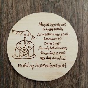 Szülinapi köszöntő tábla- natúr - otthon & életmód - ház & kert - névtábla - Meska.hu