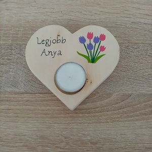 Tulipános Anyák napi gyertyatartó,köszönőajándék, ajándék, asztaldísz - otthon & életmód - gyertya, illat, aroma - gyertyatartó - Meska.hu