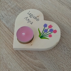 Tulipános Anyák napi gyertyatartó,köszönőajándék, ajándék, asztaldísz - otthon & életmód - gyertya, illat, aroma - gyertyatartó - Meska.hu