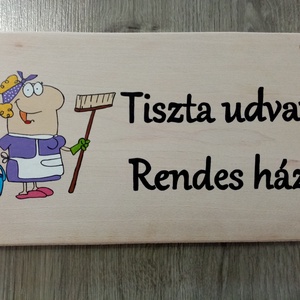 Házszám, házszámtábla, utcatábla- Tiszta udvar rendes ház tábla , házszám . - otthon & életmód - ház & kert - házszám - Meska.hu