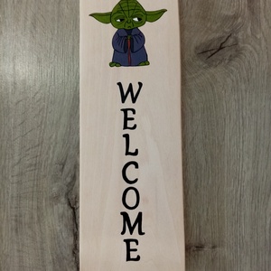 Yoda welcome tábla, Isten hozott tábla - Meska.hu