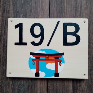 Házszám, házszámtábla, utcatábla- Torii kapu, házszám ., Otthon & Életmód, Ház & Kert, Házszám, Festészet, Festett tárgyak, MESKA