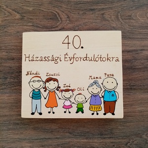 Családi tábla házassági évfordulóra - otthon & életmód - ház & kert - névtábla - Meska.hu