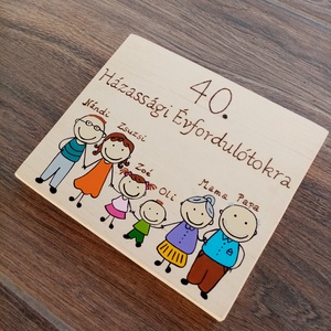 Családi tábla házassági évfordulóra - otthon & életmód - ház & kert - névtábla - Meska.hu