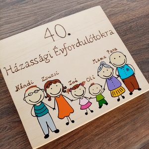 Családi tábla házassági évfordulóra - otthon & életmód - ház & kert - névtábla - Meska.hu