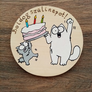 Boldog szülinapot ! - Simon's cat köszöntő tábla - otthon & életmód - ház & kert - névtábla - Meska.hu
