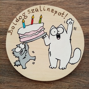 Boldog szülinapot ! - Simon's cat köszöntő tábla - otthon & életmód - ház & kert - névtábla - Meska.hu