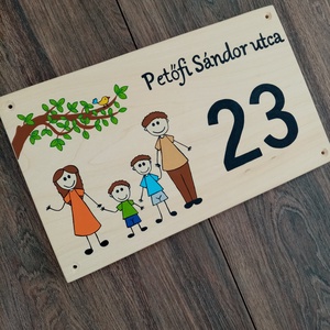 Házszám, házszámtábla, utcatábla- Család a természetben, házszám . - otthon & életmód - ház & kert - házszám - Meska.hu