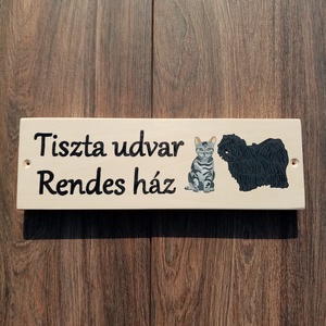 Tiszta udvar, Rendes ház, házszám, házszámtábla- Háziállatok- házszám, Otthon & Életmód, Ház & Kert, Házszám, Festészet, Festett tárgyak, MESKA
