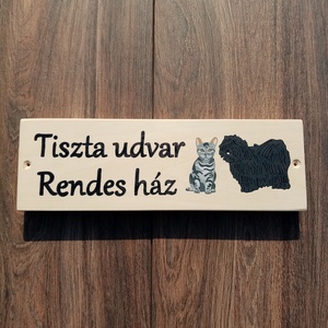 Tiszta udvar, Rendes ház, házszám, házszámtábla- Háziállatok- házszám - Meska.hu