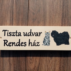 Tiszta udvar, Rendes ház, házszám, házszámtábla- Háziállatok- házszám - otthon & életmód - ház & kert - házszám - Meska.hu