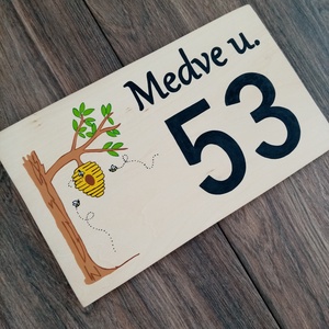 Házszám, házszámtábla, utcatábla- Méhek a méhkas körül , házszám . - otthon & életmód - ház & kert - házszám - Meska.hu