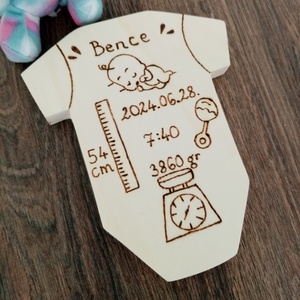 Újszülött mérföldkő baba body- falikép, dekoráció - otthon & életmód - dekoráció - kép & falikép - képkeret - Meska.hu