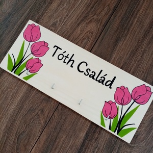 Fali kulcstartó, fali kulcsakasztó, kép, dekoráció - tulipánok - otthon & életmód - dekoráció - fali és függő dekoráció - fali kulcstartó - Meska.hu