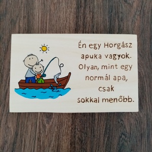 Vicces horgász tábla, névtábla, kép - Meska.hu