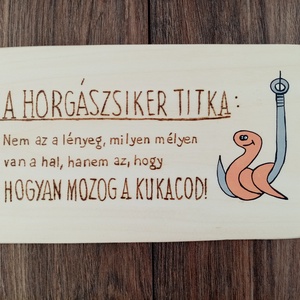 Vicces horgász tábla, névtábla, kép - otthon & életmód - dekoráció - kép & falikép - táblakép - Meska.hu