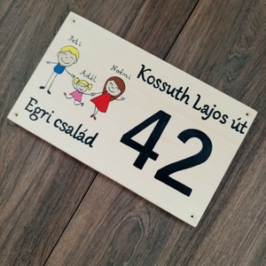 Házszám, házszámtábla, utcatábla- Családos , házszám . - otthon & életmód - ház & kert - házszám - Meska.hu