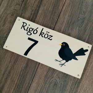 Házszám, házszámtábla, utcatábla-  Fekete rigó , házszám . - otthon & életmód - ház & kert - házszám - Meska.hu