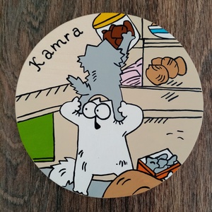 Simon' cat  - Kamra - Ajtójelölő tábla, ajtó jelölő tábla, névtábla, felirat, kopogtató - Meska.hu