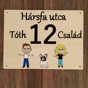 Házszám, házszámtábla, utcatábla- Családi - házszám , Otthon & Életmód, Ház & Kert, Házszám, Festészet, Festett tárgyak, MESKA