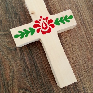 Fali kereszt, kereszt, vallási tárgy- népies tulipán - otthon & életmód - vallás - kereszt - Meska.hu