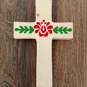 Fali kereszt, kereszt, vallási tárgy- népies tulipán - otthon & életmód - vallás - kereszt - Meska.hu