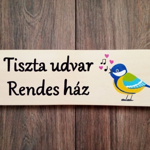 Tiszta udvar, Rendes ház, házszám, házszámtábla- Cinege - házszám - otthon & életmód - ház & kert - házszám - Meska.hu