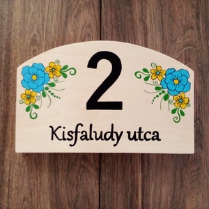 Házszám, házszámtábla, utcatábla- Virágos , házszám ., Otthon & Életmód, Ház & Kert, Házszám, Festett tárgyak, Festészet, MESKA