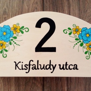 Házszám, házszámtábla, utcatábla- Virágos , házszám . - otthon & életmód - ház & kert - házszám - Meska.hu