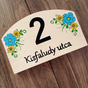 Házszám, házszámtábla, utcatábla- Virágos , házszám . - otthon & életmód - ház & kert - házszám - Meska.hu