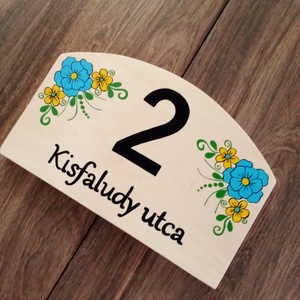 Házszám, házszámtábla, utcatábla- Virágos , házszám . - otthon & életmód - ház & kert - házszám - Meska.hu