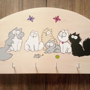 Simon's cat fali kulcstartó, fali kulcsakasztó, kulcsakasztó, fogas, Otthon & Életmód, Dekoráció, Fali és függő dekoráció, Fali kulcstartó, Festészet, Festett tárgyak, MESKA