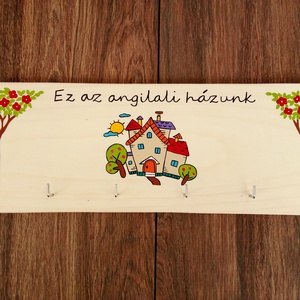 ,,Ez az angilali házunk fali kulcsakasztó, fali kulcstartó, dekoráció - otthon & életmód - dekoráció - fali és függő dekoráció - fali kulcstartó - Meska.hu