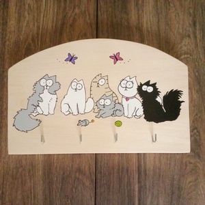 Simon's cat fali kulcstartó, fali kulcsakasztó, kulcsakasztó, fogas - otthon & életmód - dekoráció - fali és függő dekoráció - fali kulcstartó - Meska.hu