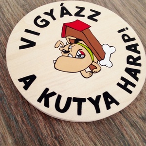 Kutya harap tábla, harapós kutya tábla, kutya tábla, házszám - otthon & életmód - ház & kert - házszám - Meska.hu