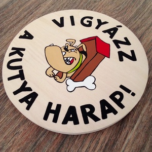 Kutya harap tábla, harapós kutya tábla, kutya tábla, házszám - otthon & életmód - ház & kert - házszám - Meska.hu