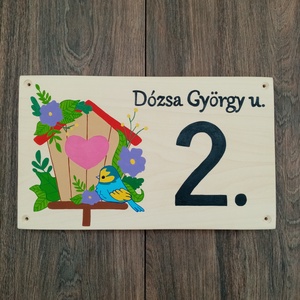 Házszám, házszámtábla, utcatábla- madárház , házszám . - otthon & életmód - ház & kert - házszám - Meska.hu